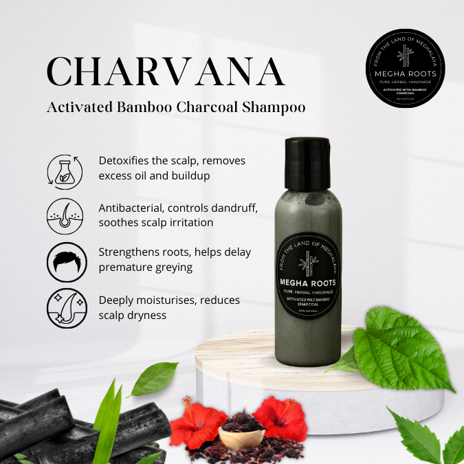 Charvana – Activated Bamboo Charcoal Natural Shampoo Organic Shampoo